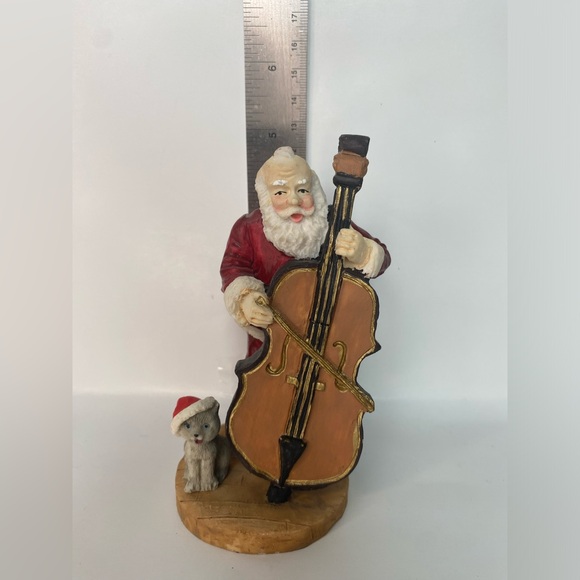 Santa Clause Playing Cello Figurine - Picture 2 of 6